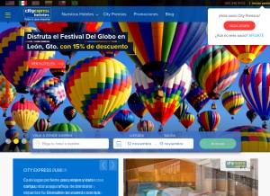 How cityexpress.com looks like on a tablet such as an iPad.