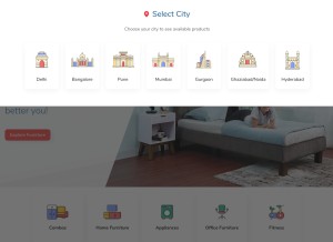 How cityfurnish.com looks like on a tablet such as an iPad.