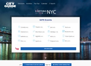 How cityguideny.com looks like on a tablet such as an iPad.