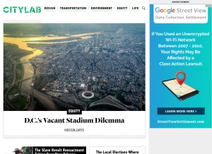 How citylab.com looks like on a tablet such as an iPad.