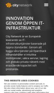 How citynetwork.se looks like on a mobile device such as an iPhone.