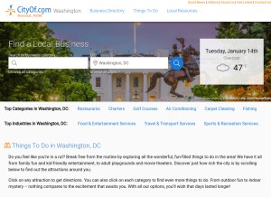 How cityof.com looks like on a tablet such as an iPad.