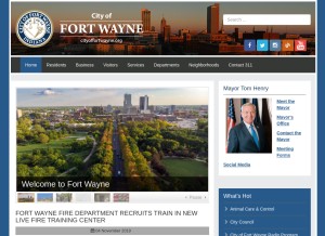 How cityoffortwayne.org looks like on a tablet such as an iPad.