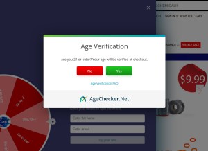 How cityofvape.com looks like on a tablet such as an iPad.
