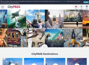 How citypass.com looks like on a tablet such as an iPad.