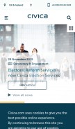 How civica.com looks like on a mobile device such as an iPhone.