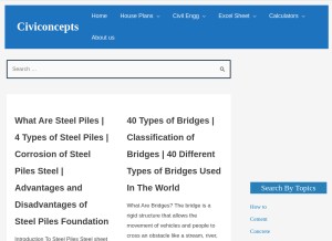 How civiconcepts.com looks like on a tablet such as an iPad.
