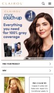 How clairol.com looks like on a mobile device such as an iPhone.