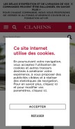 How clarins.fr looks like on a mobile device such as an iPhone.