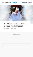 How clarionledger.com looks like on a mobile device such as an iPhone.