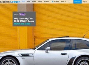 How clarionledger.com looks like on a tablet such as an iPad.