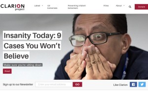 How clarionproject.org looks like on a tablet such as an iPad.