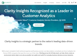 How clarityinsights.com looks like on a tablet such as an iPad.