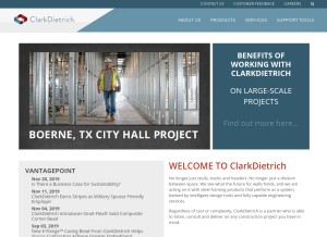 How clarkdietrich.com looks like on a tablet such as an iPad.