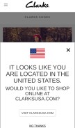 How clarks.com looks like on a mobile device such as an iPhone.