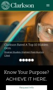 How clarkson.edu looks like on a mobile device such as an iPhone.