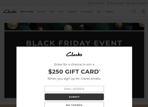 How clarksusa.com looks like on a tablet such as an iPad.