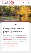 How clarku.edu looks like on a mobile device such as an iPhone.
