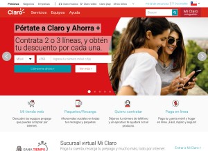 How clarochile.cl looks like on a tablet such as an iPad.