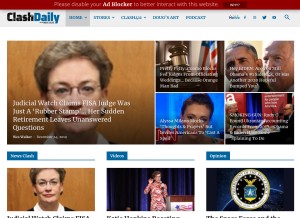 How clashdaily.com looks like on a tablet such as an iPad.