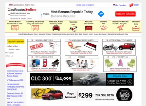 How clasificadosonline.com looks like on a tablet such as an iPad.