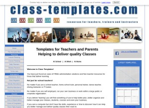 How class-templates.com looks like on a tablet such as an iPad.