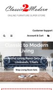 How classic2modern.com looks like on a mobile device such as an iPhone.