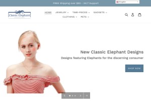 How classicelephant.com looks like on a tablet such as an iPad.