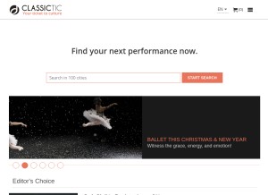 How classictic.com looks like on a tablet such as an iPad.