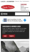 How classictrainsmag.com looks like on a mobile device such as an iPhone.