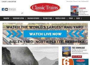 How classictrainsmag.com looks like on a tablet such as an iPad.