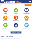 How classifiedads.com looks like on a mobile device such as an iPhone.