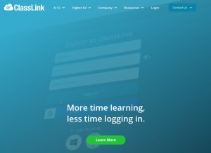 How classlink.com looks like on a tablet such as an iPad.