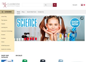 How classroomoutfittersedcatalog.com looks like on a tablet such as an iPad.