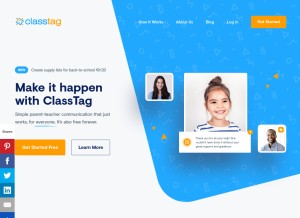 How classtag.com looks like on a tablet such as an iPad.