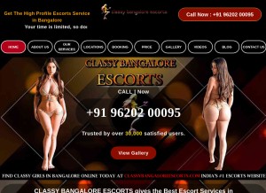 How classybangaloreescorts.com looks like on a tablet such as an iPad.