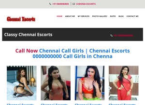 How classychennaiescorts.com looks like on a tablet such as an iPad.