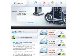 How classyhost.com looks like on a tablet such as an iPad.