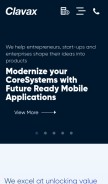 How clavax.com looks like on a mobile device such as an iPhone.