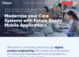How clavax.com looks like on a tablet such as an iPad.