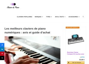 How clavier-de-piano.com looks like on a tablet such as an iPad.