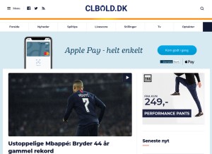 How clbold.dk looks like on a tablet such as an iPad.