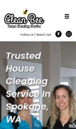 How cleanbeeresidential.com looks like on a mobile device such as an iPhone.