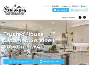 How cleanbeeresidential.com looks like on a tablet such as an iPad.