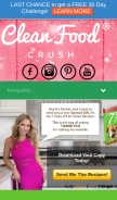 How cleanfoodcrush.com looks like on a mobile device such as an iPhone.