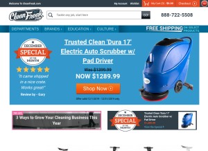 How cleanfreak.com looks like on a tablet such as an iPad.
