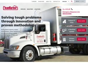 How cleanharbors.com looks like on a tablet such as an iPad.