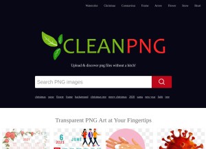 How cleanpng.com looks like on a tablet such as an iPad.