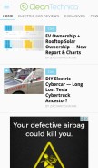 How cleantechnica.com looks like on a mobile device such as an iPhone.