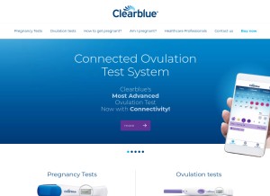 How clearblue.com looks like on a tablet such as an iPad.